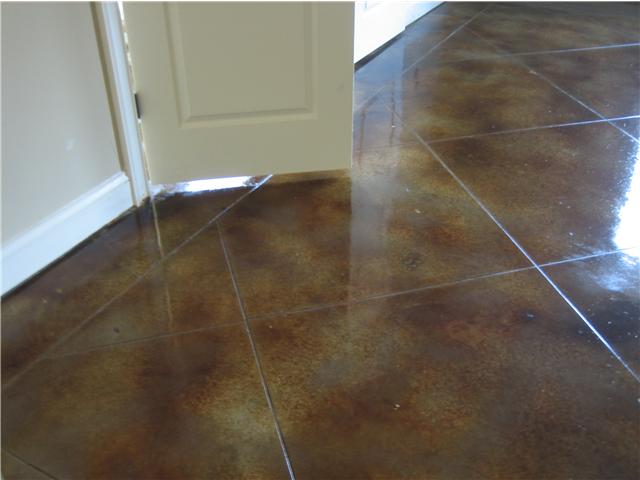 Black and cola stain w/ a diamond pattern
